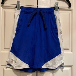 Under Armour Blue and White Athletic Shorts with Breathable Mesh